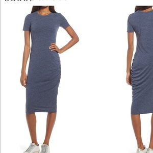 Treasure & Bond - Side Ruched Body-Con - M - Navy